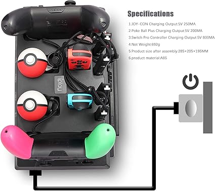 HEATFUN Charging Dock for Nintendo Switch Joy Cons and Pro Controllers 2 HEATFUN Charging Dock for Nintendo Switch Joy Cons and Pro Controllers - Image 2