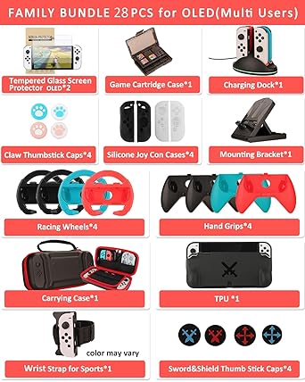 28 in 1 Accessory Bundle for Nintendo Switch OLED Edition Carrying Case 2 28 in 1 Accessory Bundle for Nintendo Switch OLED Edition Carrying Case - Image 2