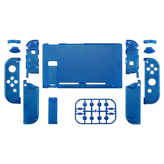 Clear Blue Front Back Plate for Nintendo Switch Console and Joycon 2 Clear Blue Front Back Plate for Nintendo Switch Console and Joycon - Image 2
