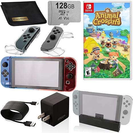 128GB Accessory Bundle for Nintendo Switch Animal Crossing Video Game 128GB Accessory Bundle for Nintendo Switch Animal Crossing Video Game