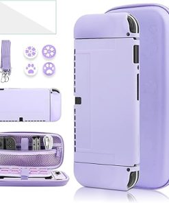 GLDRAM Purple Sakura Carrying Case for Nintendo Switch OLED Bundle GLDRAM Purple Sakura Carrying Case for Nintendo Switch OLED Bundle