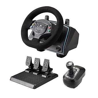 PC Gaming Steering Wheel with Pedals Shifter for PC Xbox PS4 Switch PC Gaming Steering Wheel with Pedals Shifter for PC Xbox PS4 Switch