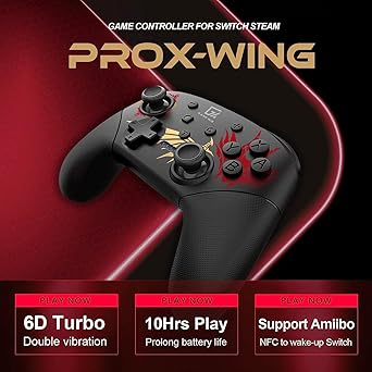 GAME’NIR WING PATTERN Wireless Switch Controller – NFC Amiibo Support, Ergonomic Design with Dual Motor, Gyro Axis, Turbo Function, 5 Level Vibration 2 GAME'NIR WING PATTERN Wireless Switch Controller - NFC Amiibo Support, Ergonomic Design with Dual Motor, Gyro Axis, Turbo Function, 5 Level Vibration - Image 2