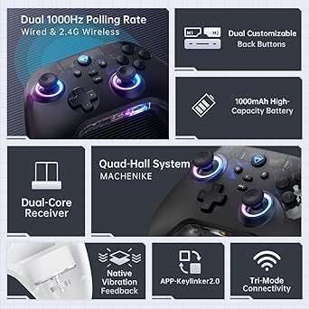 Machenike G3V2PE Bluetooth Controller for PC Switch iOS Android 2 Machenike G3V2PE Bluetooth Controller for PC Switch iOS Android - Image 2