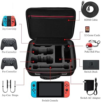 Diocall Deluxe Case for Nintendo Switch and Switch OLED Travel Bag 2 Diocall Deluxe Case for Nintendo Switch and Switch OLED Travel Bag - Image 2