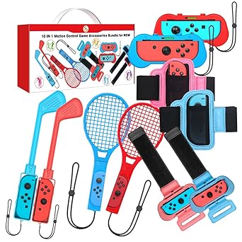 10-in-1 Nintendo Switch Sports Accessories Kit for Family Fun 10-in-1 Nintendo Switch Sports Accessories Kit for Family Fun