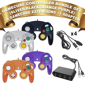 Gamecube Controller 4 Pack with USB Adapter and Extension Cords 2 Gamecube Controller 4 Pack with USB Adapter and Extension Cords - Image 2