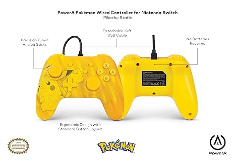 PowerA Wired Controller for Nintendo Switch Pikachu Official License 2 PowerA Wired Controller for Nintendo Switch Pikachu Official License - Image 2