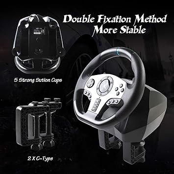 PXN V9 Racing Wheel for PC PS4 Xbox One Switch with Pedals and Shifter 2 PXN V9 Racing Wheel for PC PS4 Xbox One Switch with Pedals and Shifter - Image 2