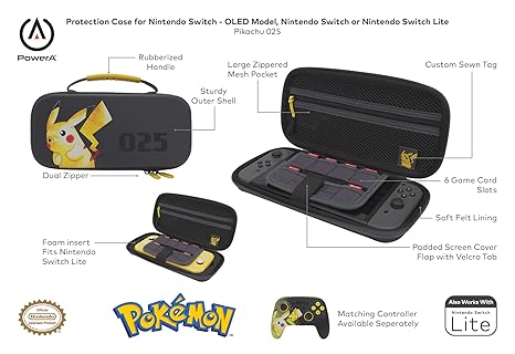 PowerA Protection Case for Nintendo Switch Lite Pikachu 025 Gaming 2 PowerA Protection Case for Nintendo Switch Lite Pikachu 025 Gaming - Image 2