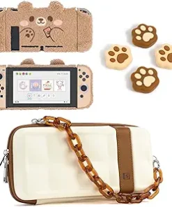 GeekShare Vintage Switch Carry Case and Plush Bear Protective Case GeekShare Vintage Switch Carry Case and Plush Bear Protective Case