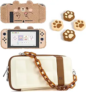 GeekShare Vintage Switch Carry Case and Plush Bear Protective Case GeekShare Vintage Switch Carry Case and Plush Bear Protective Case