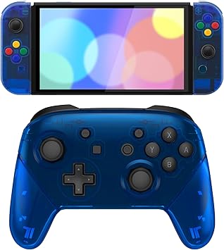Clear Blue Shell Set for Nintendo Switch OLED with Octagonal Sticks Clear Blue Shell Set for Nintendo Switch OLED with Octagonal Sticks