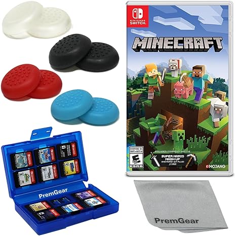 Minecraft for Nintendo Switch US Version with Thumb Grips and Holder Minecraft for Nintendo Switch US Version with Thumb Grips and Holder