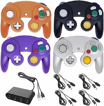 Gamecube Controller 4 Pack with USB Adapter and Extension Cords Gamecube Controller 4 Pack with USB Adapter and Extension Cords