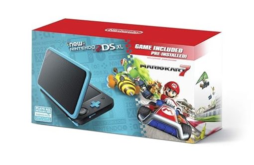 Nintendo 2DS XL Black Turquoise Mario Kart 7 Pre-installed Renewed