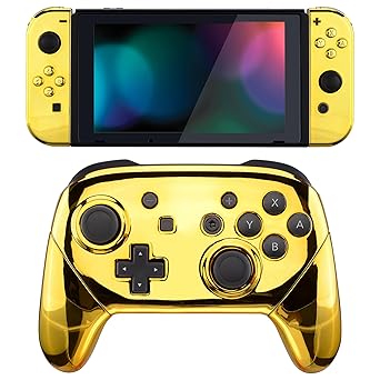 ExtremeRate Chrome Gold Shell Set for Nintendo Switch and Pro Controller ExtremeRate Chrome Gold Shell Set for Nintendo Switch and Pro Controller