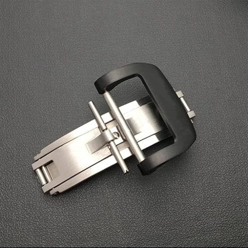 20mm Stainless Steel Watch Buckle Clasp for RM35 Straps Black Steel - Image 2