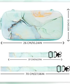 Portable Hard Shell Green Marble Case for Nintendo Switch OLED 2 Portable Hard Shell Green Marble Case for Nintendo Switch OLED 2