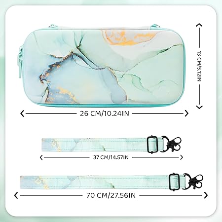 Portable Hard Shell Green Marble Case for Nintendo Switch OLED 2 Portable Hard Shell Green Marble Case for Nintendo Switch OLED - Image 2
