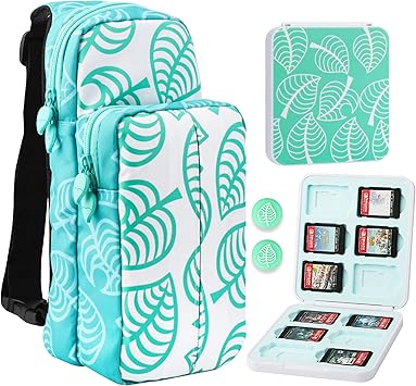 Travel Bag for Nintendo Switch OLED Lite with Animal Crossing Design Travel Bag for Nintendo Switch OLED Lite with Animal Crossing Design