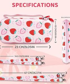 Cute Pink Strawberry Case Bundle for Nintendo Switch Lite Accessories 2 Cute Pink Strawberry Case Bundle for Nintendo Switch Lite Accessories 2
