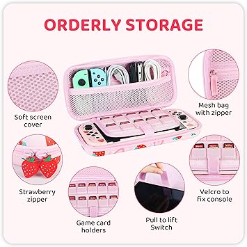 Cute Nintendo Switch OLED Carrying Case with Travel Accessories Bundle 2 Cute Nintendo Switch OLED Carrying Case with Travel Accessories Bundle - Image 2
