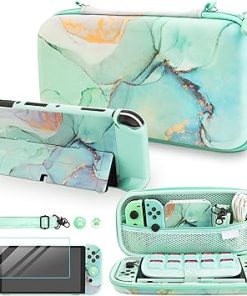 Nintendo Switch OLED Carrying Case Hard Shell Travel Bag Green Marble Nintendo Switch OLED Carrying Case Hard Shell Travel Bag Green Marble