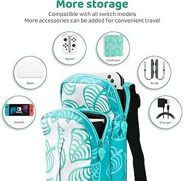 Travel Bag for Nintendo Switch OLED Lite with Animal Crossing Design 2 Travel Bag for Nintendo Switch OLED Lite with Animal Crossing Design - Image 2