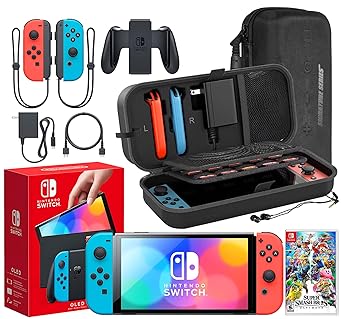 Nintendo Switch OLED Neon Red/Blue Super Smash Bros Ultimate Bundle Nintendo Switch OLED Neon Red/Blue Super Smash Bros Ultimate Bundle
