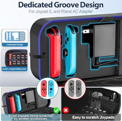 Nintendo Switch OLED Carrying Case Red and Blue Compatible Model - Image 2