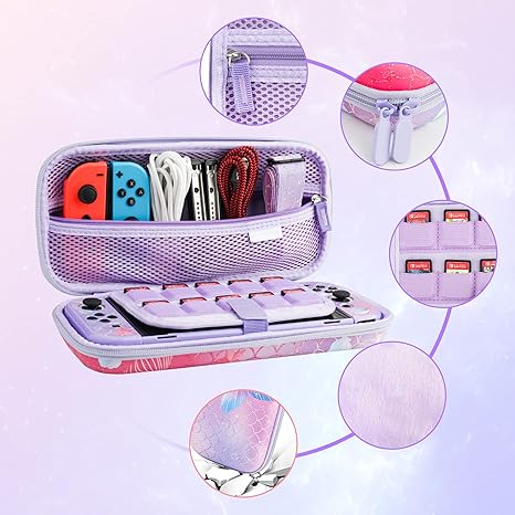 Purple Carrying Case for Nintendo Switch OLED Cute Accessories Kit 2 Purple Carrying Case for Nintendo Switch OLED Cute Accessories Kit - Image 2