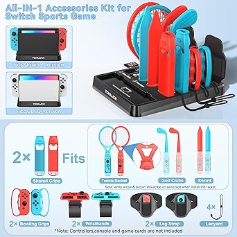 Switch Sports Accessories Bundle with Charging Dock Station 2 Switch Sports Accessories Bundle with Charging Dock Station - Image 2