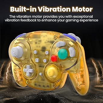Clear Yellow Wireless GameCube Style Switch Pro Controller for PC 2 Clear Yellow Wireless GameCube Style Switch Pro Controller for PC - Image 2