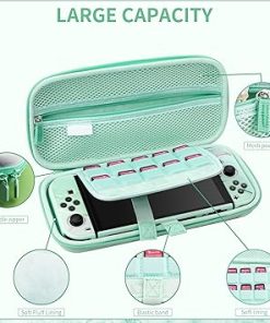 Nintendo Switch OLED Carrying Case Hard Shell Travel Bag Green Marble 2 Nintendo Switch OLED Carrying Case Hard Shell Travel Bag Green Marble 2