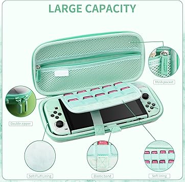 Nintendo Switch OLED Carrying Case Hard Shell Travel Bag Green Marble 2 Nintendo Switch OLED Carrying Case Hard Shell Travel Bag Green Marble - Image 2