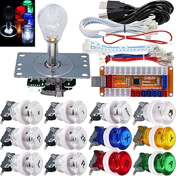 LED Controller Lamp USB Encoder Gamepad 8-Way Joystick for Gaming LED Controller Lamp USB Encoder Gamepad 8-Way Joystick for Gaming