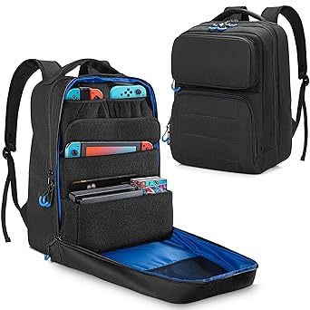 Travel Storage Backpack for Nintendo Switch Lite OLED with Pockets Travel Storage Backpack for Nintendo Switch Lite OLED with Pockets
