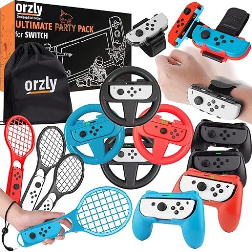 Orzly Sports Family Party Pack for Nintendo Switch Accessories Bundle