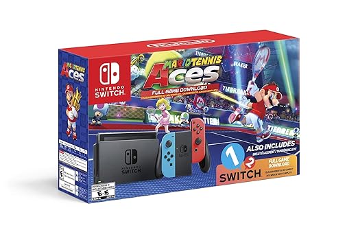 Nintendo Switch Console Neon Blue Red with Mario Tennis Aces Renewed Nintendo Switch Console Neon Blue Red with Mario Tennis Aces Renewed