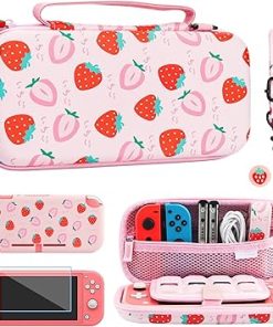 Nintendo Switch Lite Carrying Case with Strawberry Design and Accessories Nintendo Switch Lite Carrying Case with Strawberry Design and Accessories