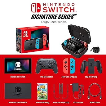 Nintendo Switch Neon Blue Red Animal Crossing Bundle with Pro Controller 2 Nintendo Switch Neon Blue Red Animal Crossing Bundle with Pro Controller - Image 2