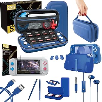 Orzly Switch Lite Accessory Bundle Case Screen Protector USB Cable Orzly Switch Lite Accessory Bundle Case Screen Protector USB Cable