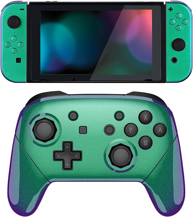 Chameleon Green Purple Custom Shell for Nintendo Switch Pro Controller Chameleon Green Purple Custom Shell for Nintendo Switch Pro Controller