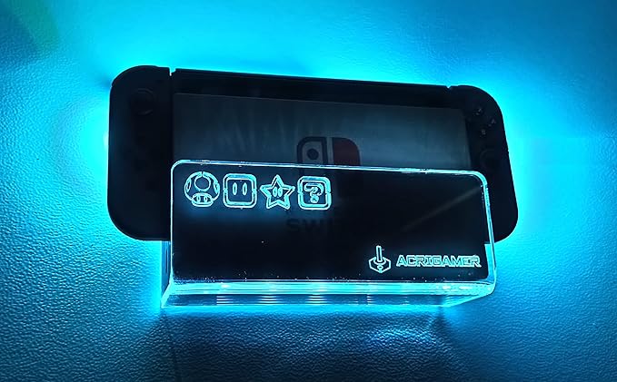 Wall Mount for Nintendo Switch OLED with RGB LED Kit Multi Color 2 Wall Mount for Nintendo Switch OLED with RGB LED Kit Multi Color - Image 2