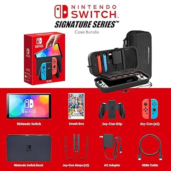 Nintendo Switch OLED Neon Red/Blue Super Smash Bros Ultimate Bundle 2 Nintendo Switch OLED Neon Red/Blue Super Smash Bros Ultimate Bundle - Image 2