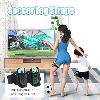Nintendo Switch Sports Accessories Blue and Green Leg Strap Grips 2 Nintendo Switch Sports Accessories Blue and Green Leg Strap Grips - Image 2