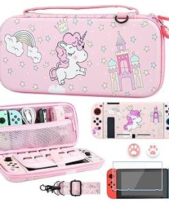GLDRAM Pink Unicorn Carrying Case for Nintendo Switch Accessories GLDRAM Pink Unicorn Carrying Case for Nintendo Switch Accessories