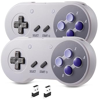 2 Pack Wireless SNES Switch Controller USB Receiver for Multiple Devices 2 Pack Wireless SNES Switch Controller USB Receiver for Multiple Devices
