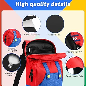 GLDRAM Mario Switch Travel Bag with 12 Slot Game Case Holder 2 GLDRAM Mario Switch Travel Bag with 12 Slot Game Case Holder - Image 2